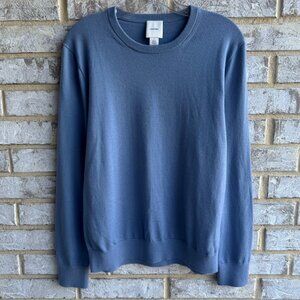 Calvin Klein Long Sleeve Crew Neck Wool Blend Blue Sweater Men's Size M
